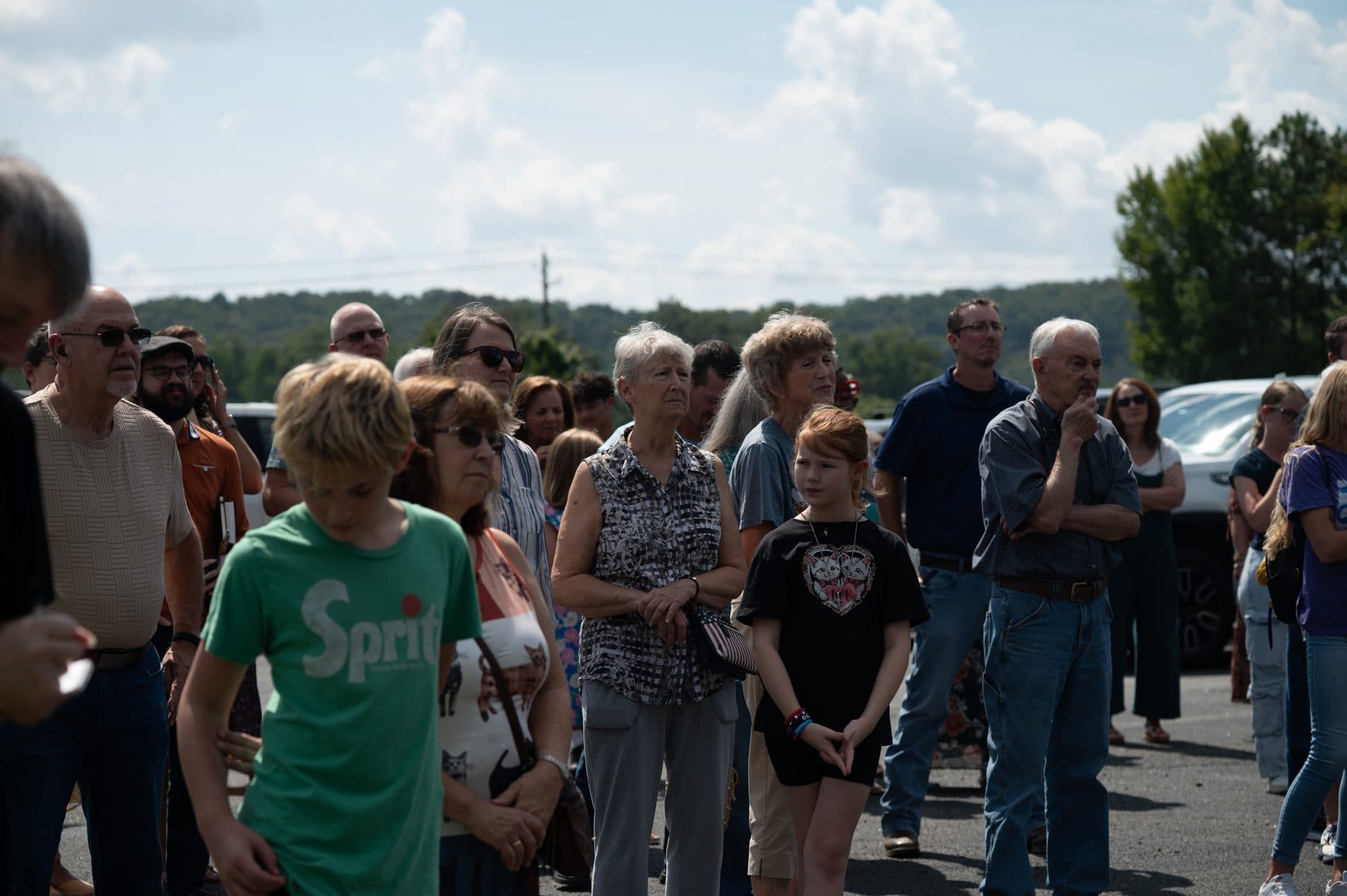 Guests gathered on site for the Redemption Village tiny homes groundbreaking.